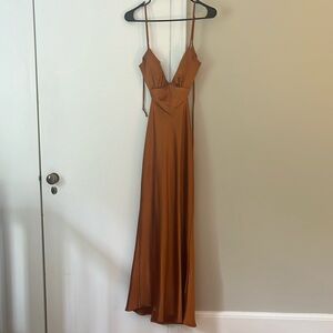 Here comes the sun silky dress with criss cross back size 4